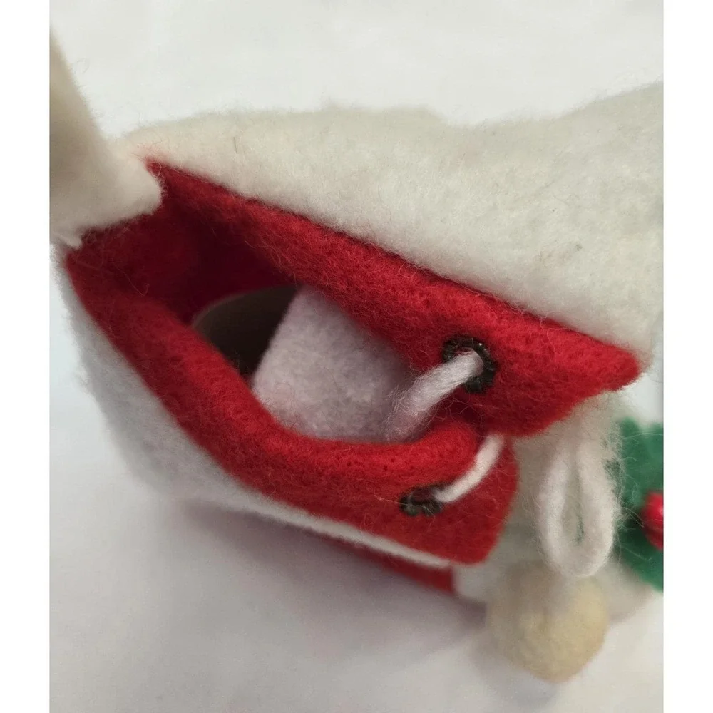 Vintage Felt Christmas‎ Ornaments Shoes Green And Red Retro Holiday Decor